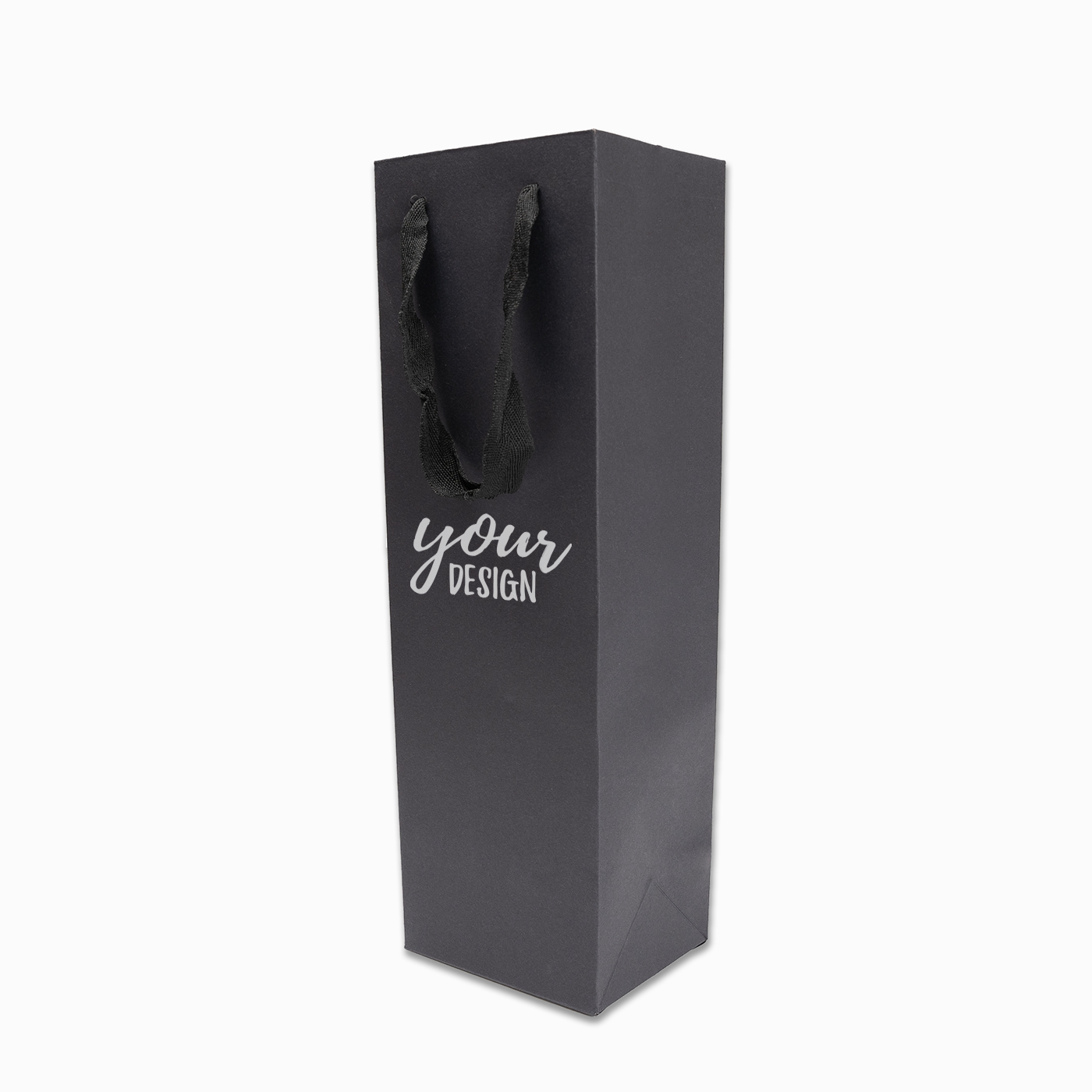 Personalized Black Cardboard Wine Gift Bag