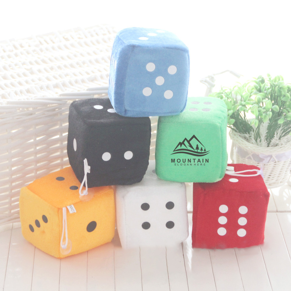 Fuzzy Plush Dice With Dots1