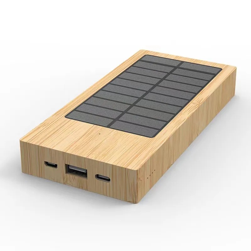 Powerbank Bamboo With Solar Panel2