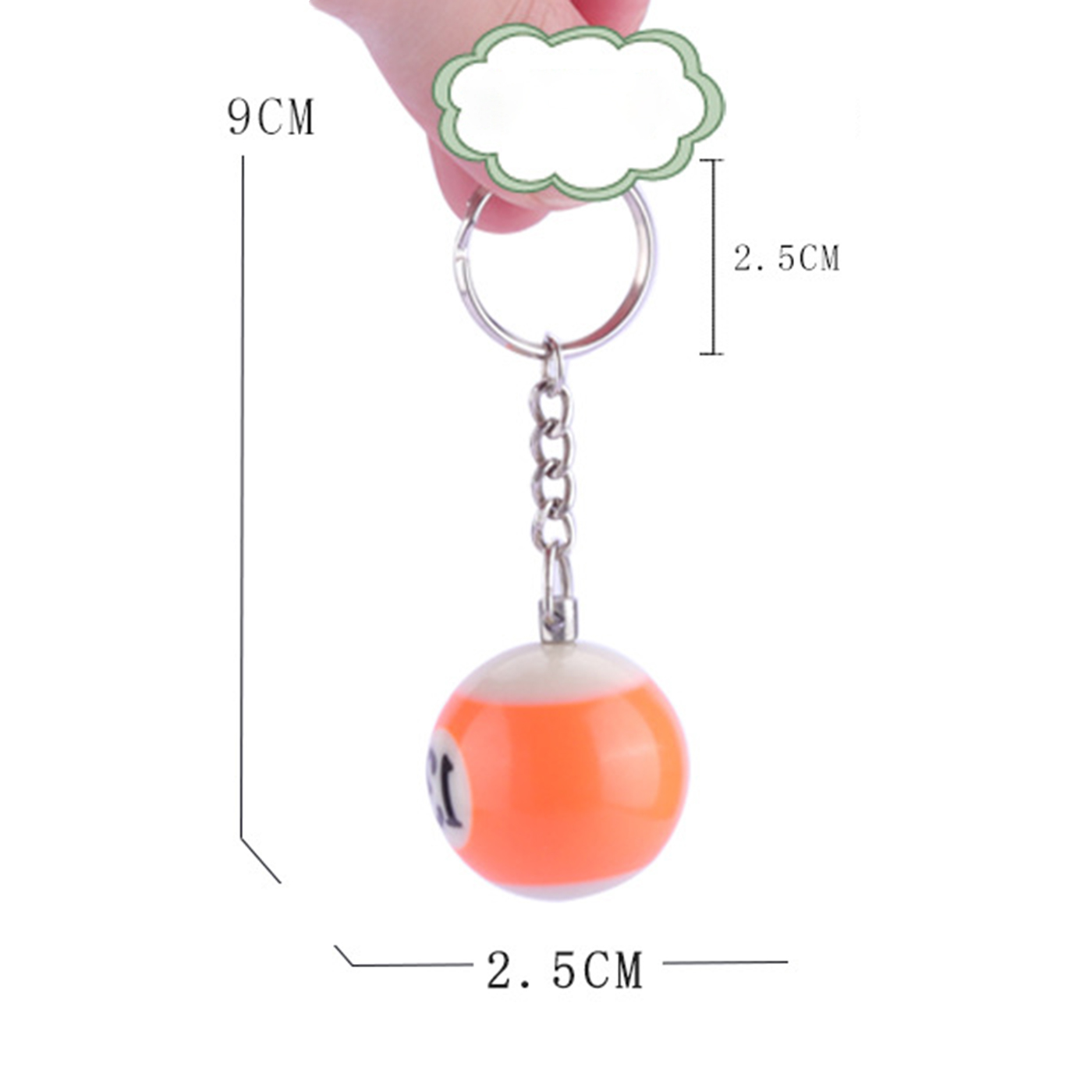 Custom Billiard Ball Keyring2