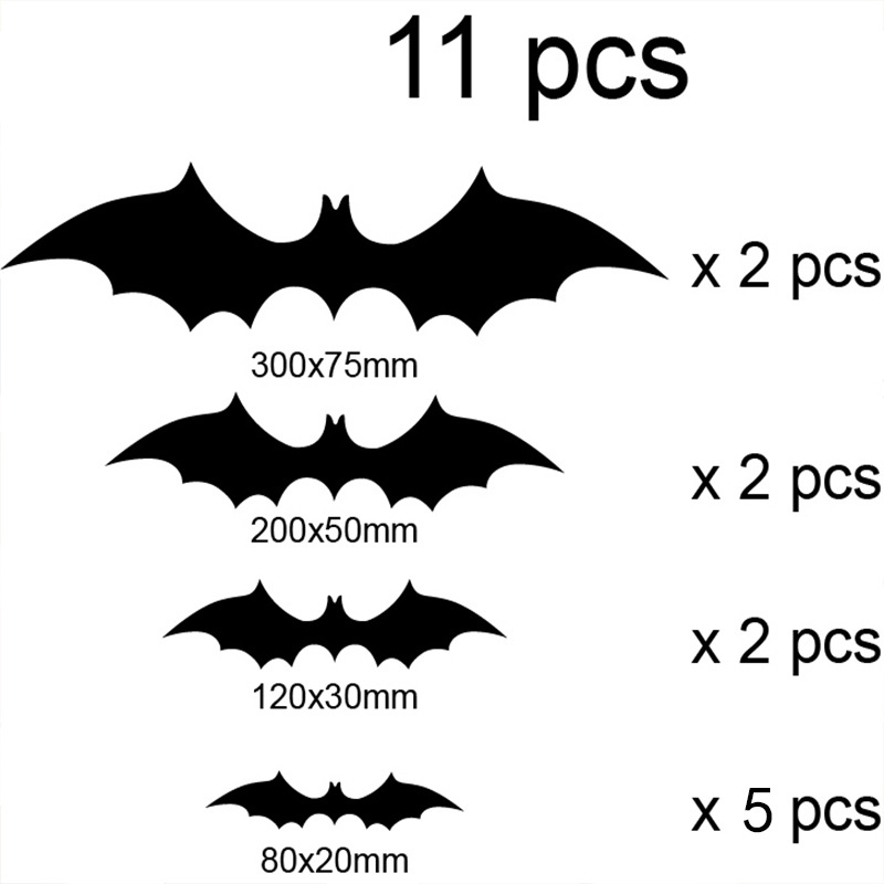  Halloween 3D Bats Decoration Stickers2