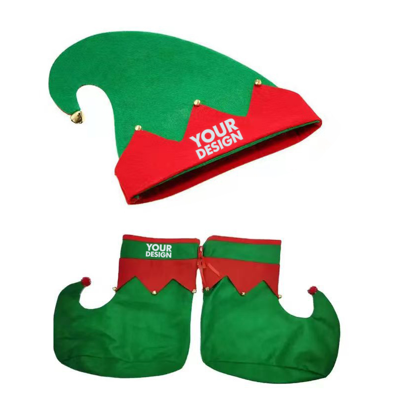 Christmas Elf Shoes Set With Bells1