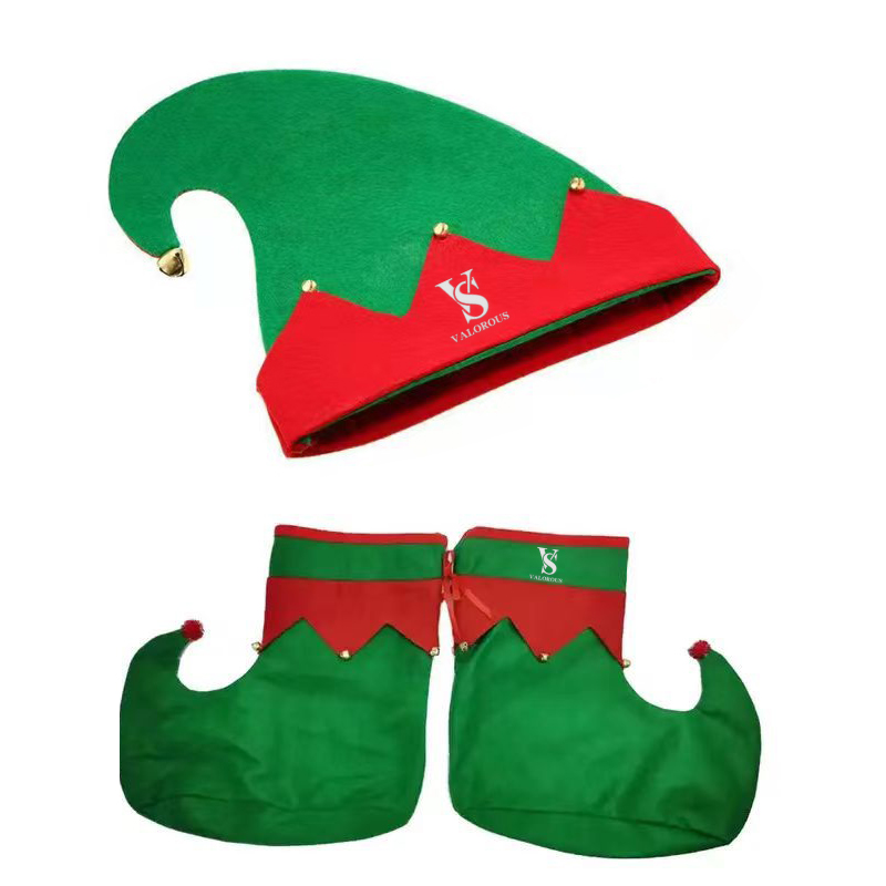 Christmas Elf Shoes Set With Bells