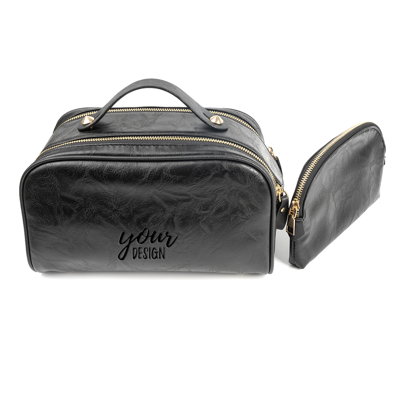 2 Pcs PU Leather Cosmetic Bag1