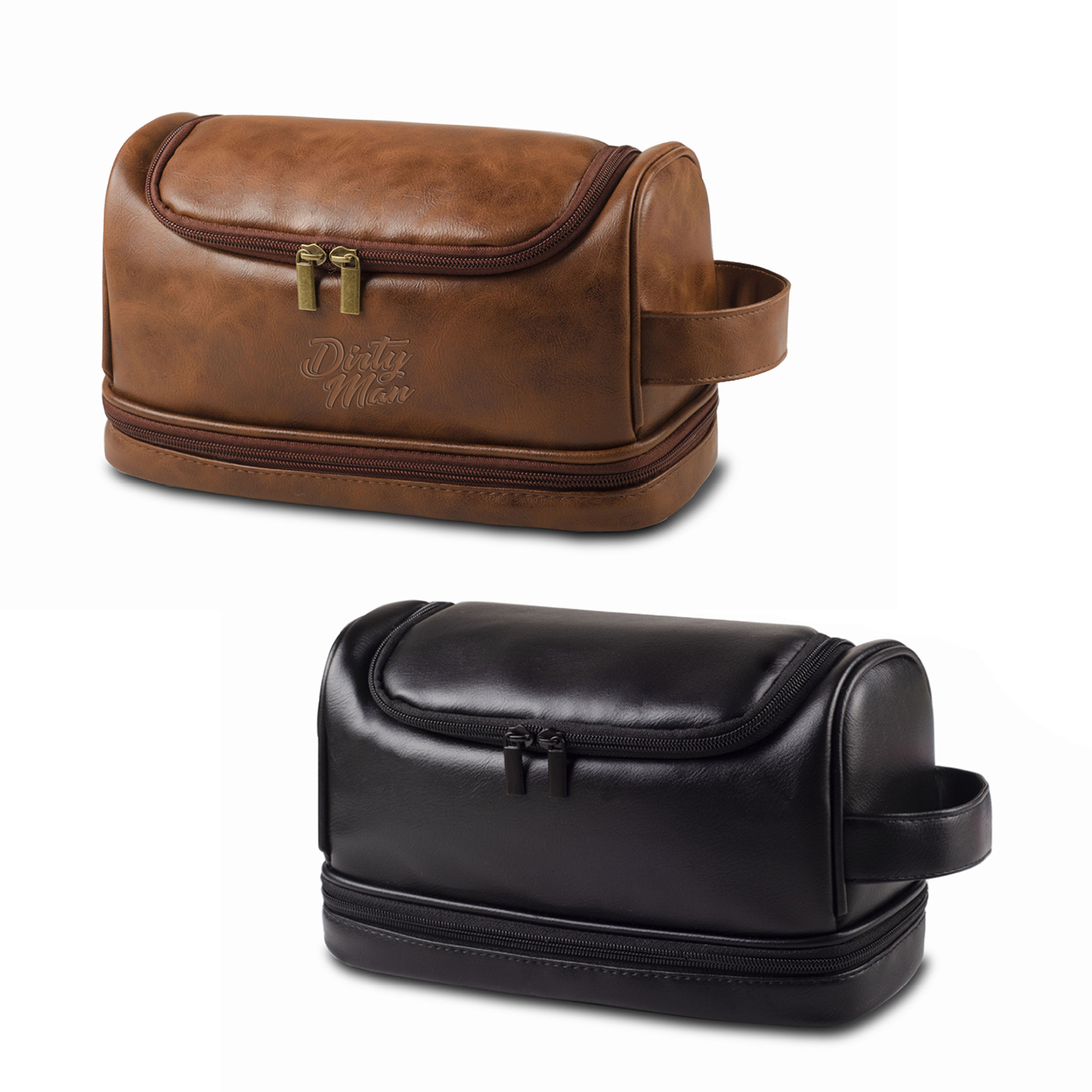 Premium Leather Travel Toiletry Bag