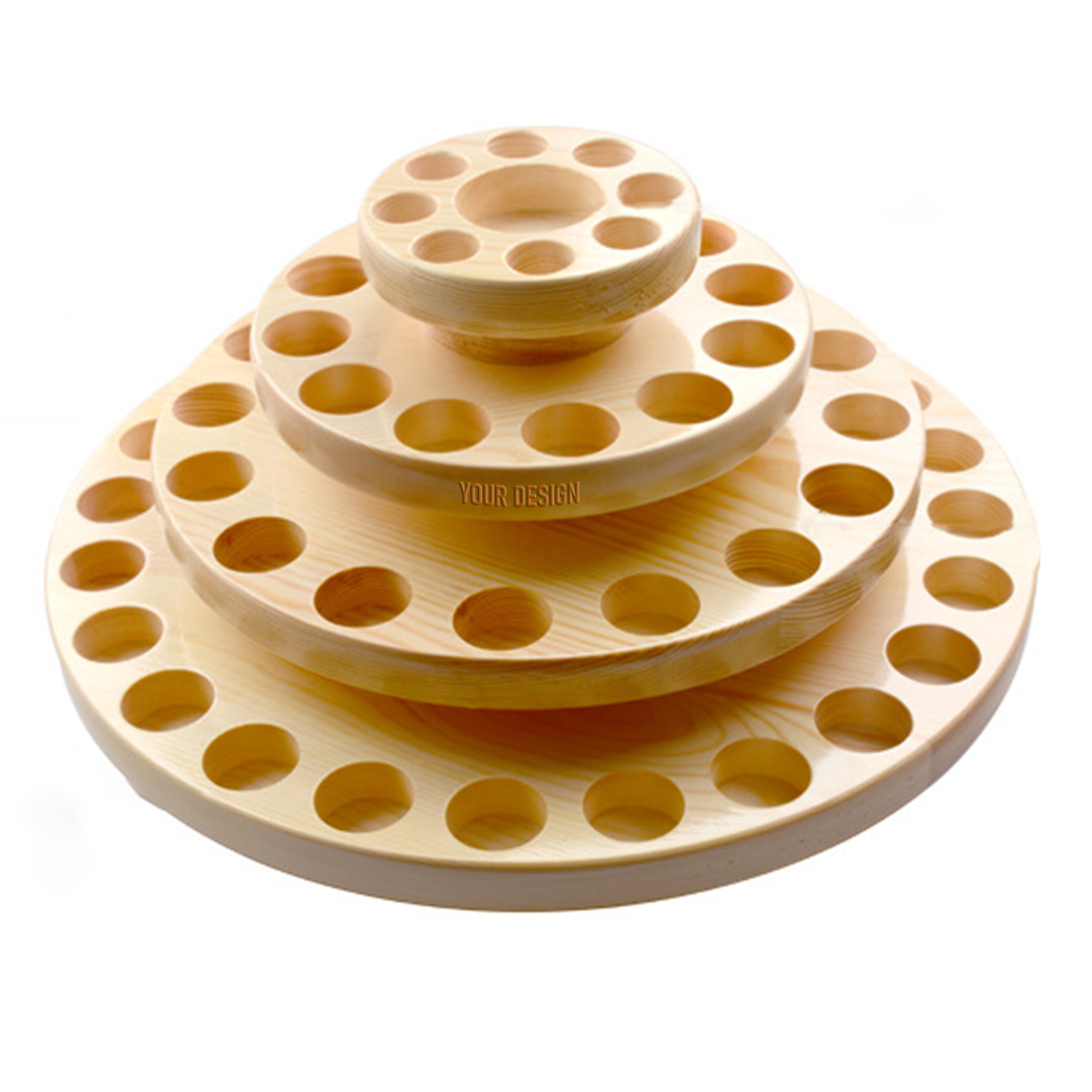 Wood Round Rotating Display Rack1