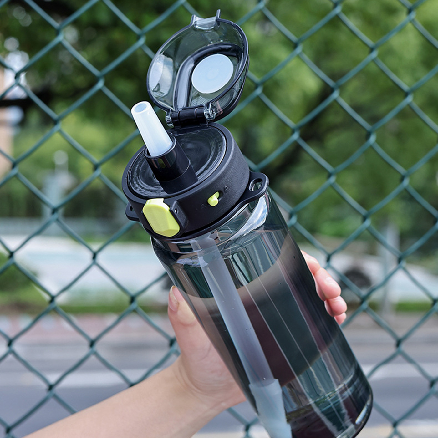 Sports Plastic Straw Water Bottle 1