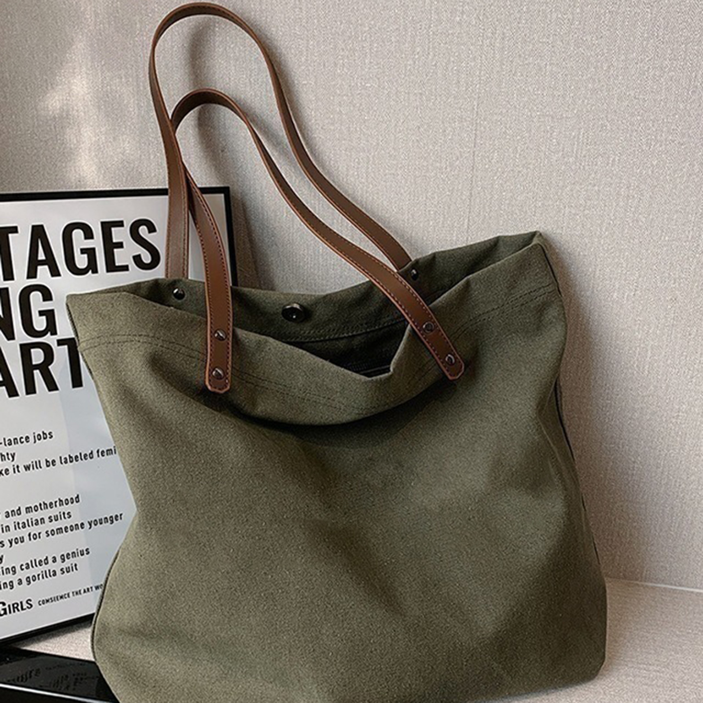 Large Canvas Tote Handbag3