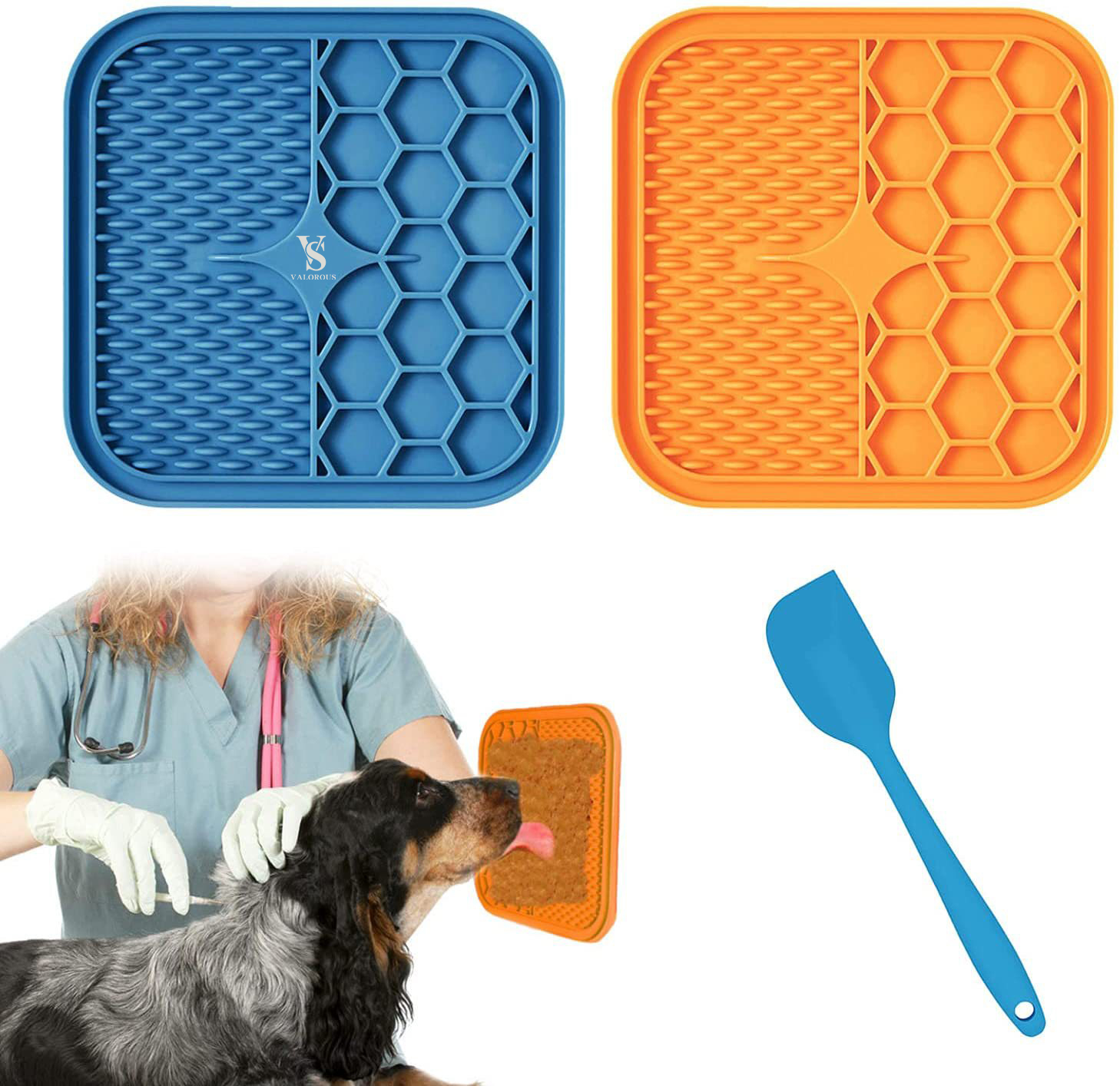 2Pcs Pets Lick Mat With Spatula1