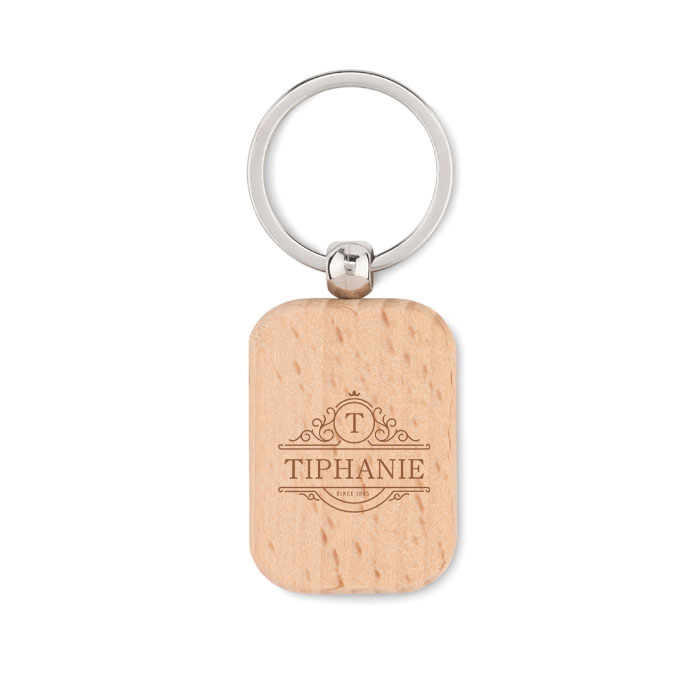 Laser Etched Wood Key Chain