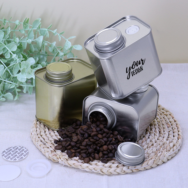 Tinplate Coffee Containers With Degassing Valve 1