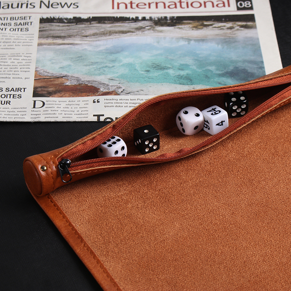 2-in-1 Leather Dice Mat Dice Tray3
