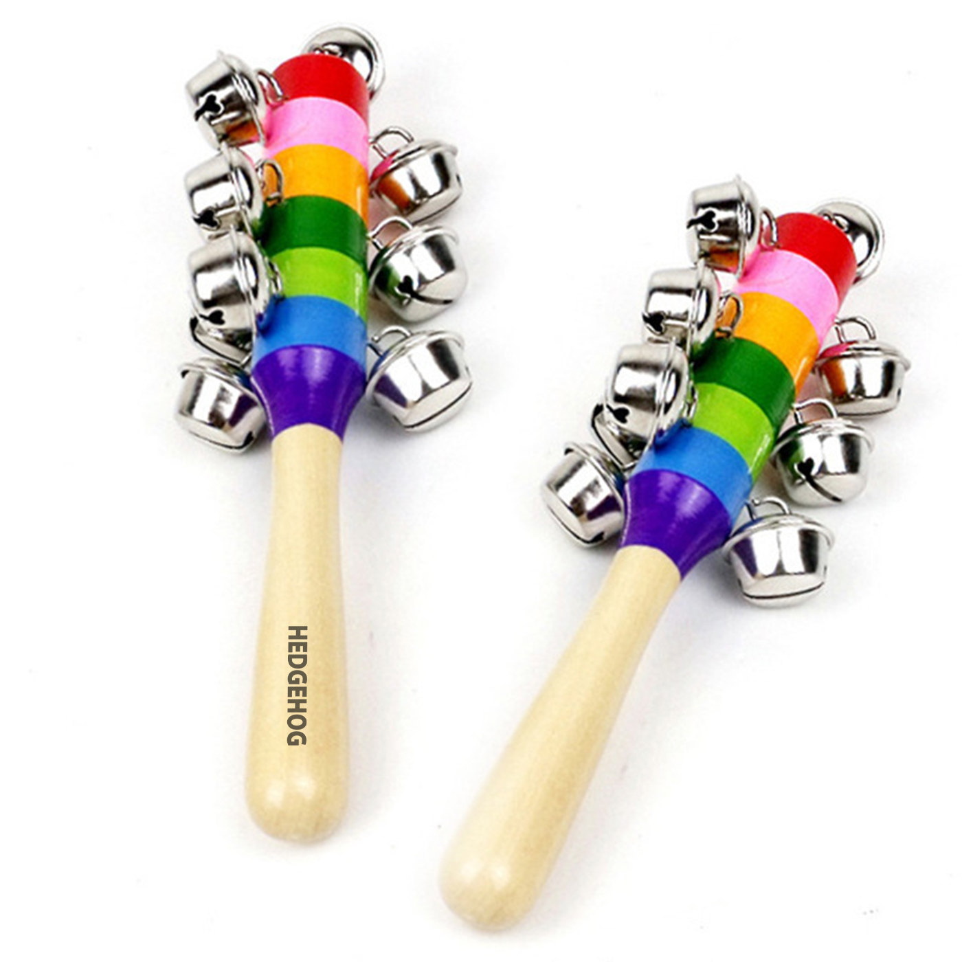 Rainbow Handle Wooden Bells