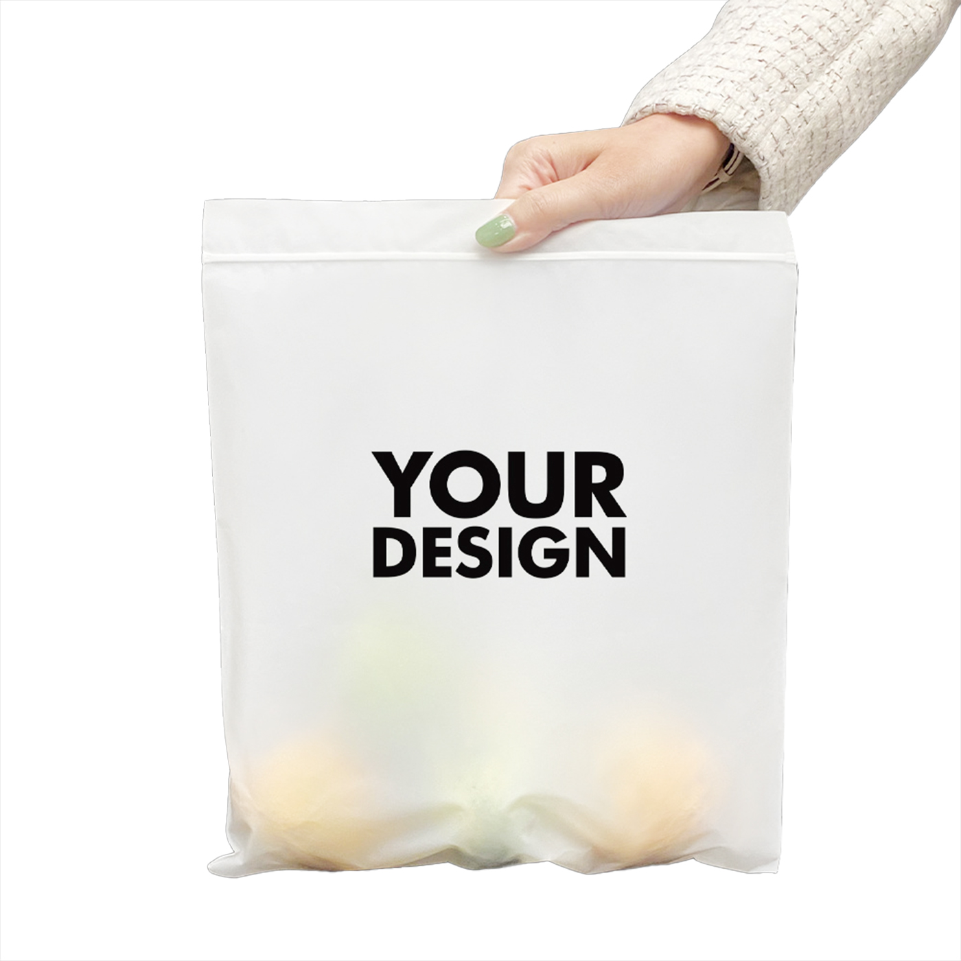 Clear Printed Logo Compostable Cloth Bag1