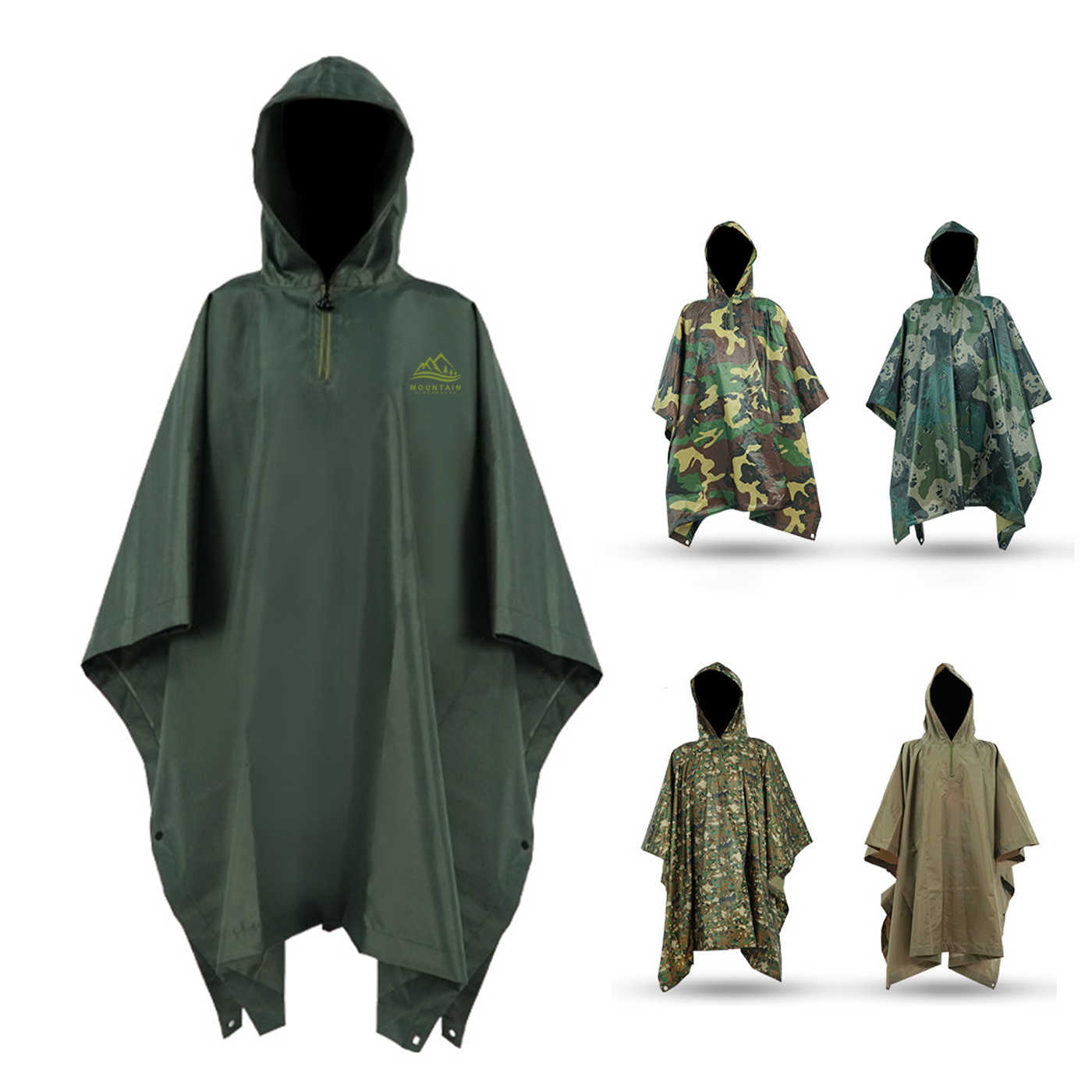 Custom Camouflage Rain Poncho