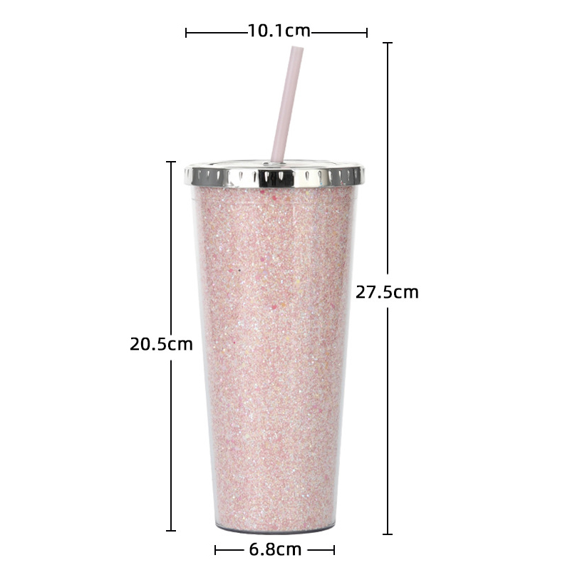 Custom 24 oz Double Walled Glitter Tumbler2