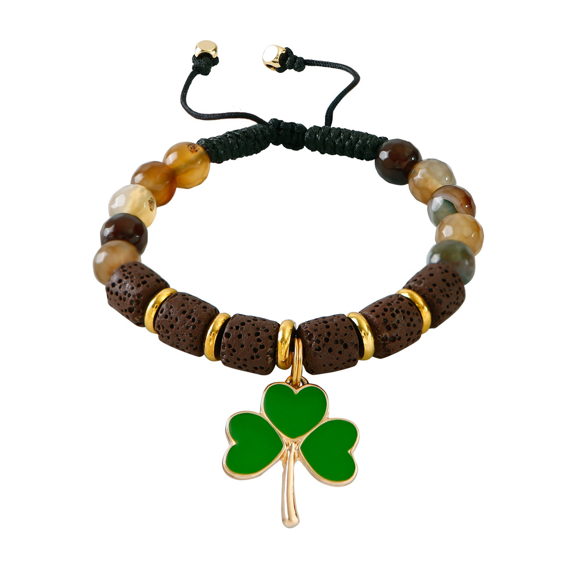 Custom Nature Stone Clove Lucky Bracelet3