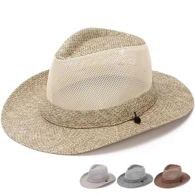 Custom Mesh Straw Hat With Strap
