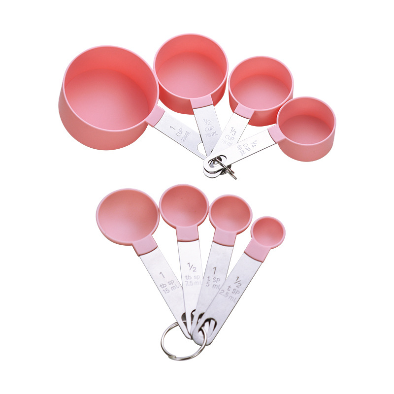 8 PCS Stackable Cups And Spoons Set2