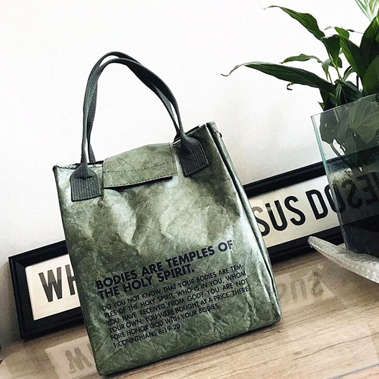 Custom Dupont Paper Insulated Lunch Tote Bag2