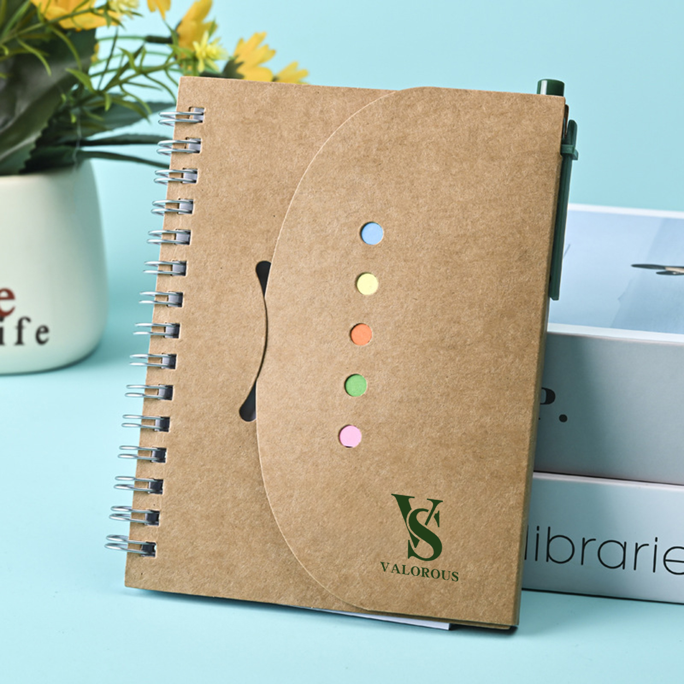 Notebook With Sticky Notes & Pen