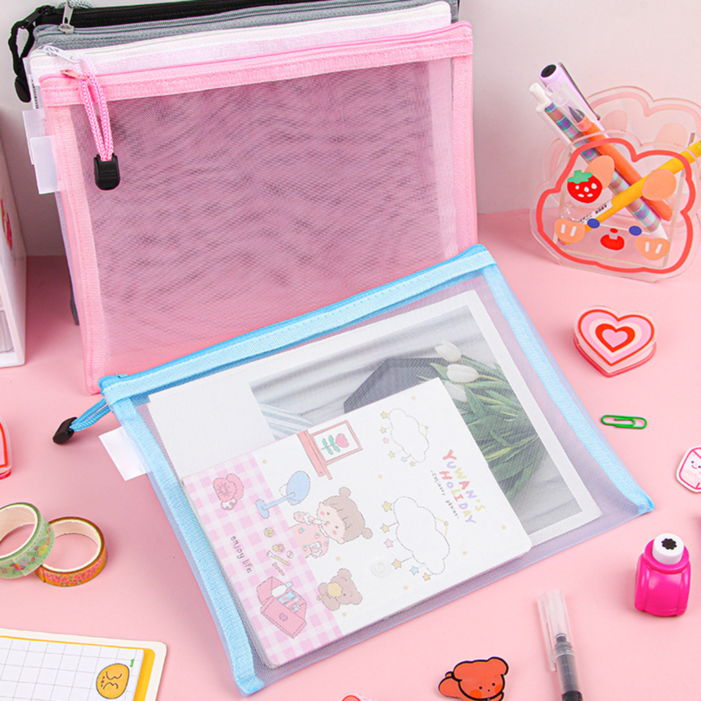  Mesh Zipper Document File Bags 2