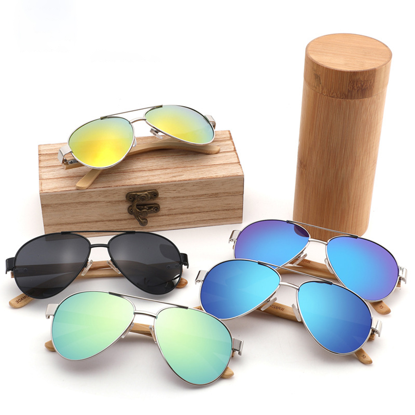 Promotional Bamboo Aviator Sunglasses3