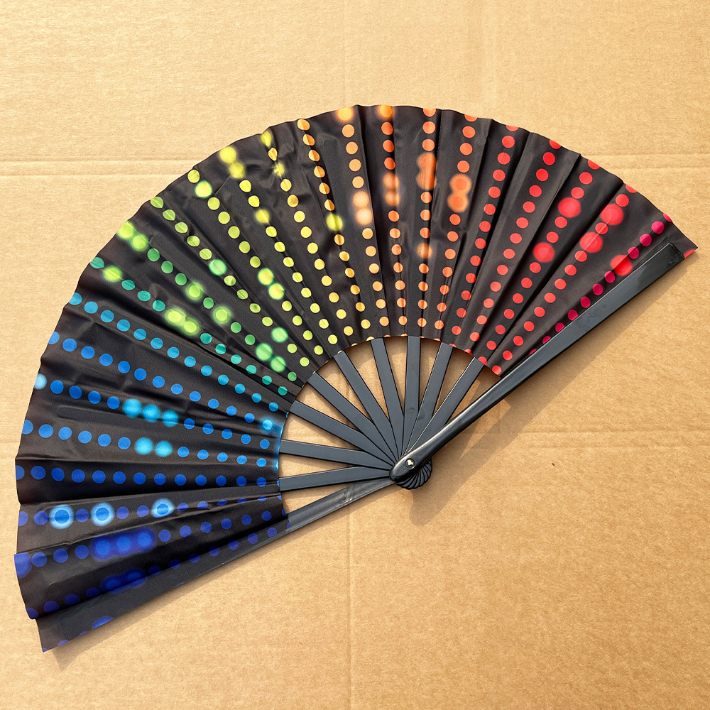 UV Glow Large Folding Hand Fan 1