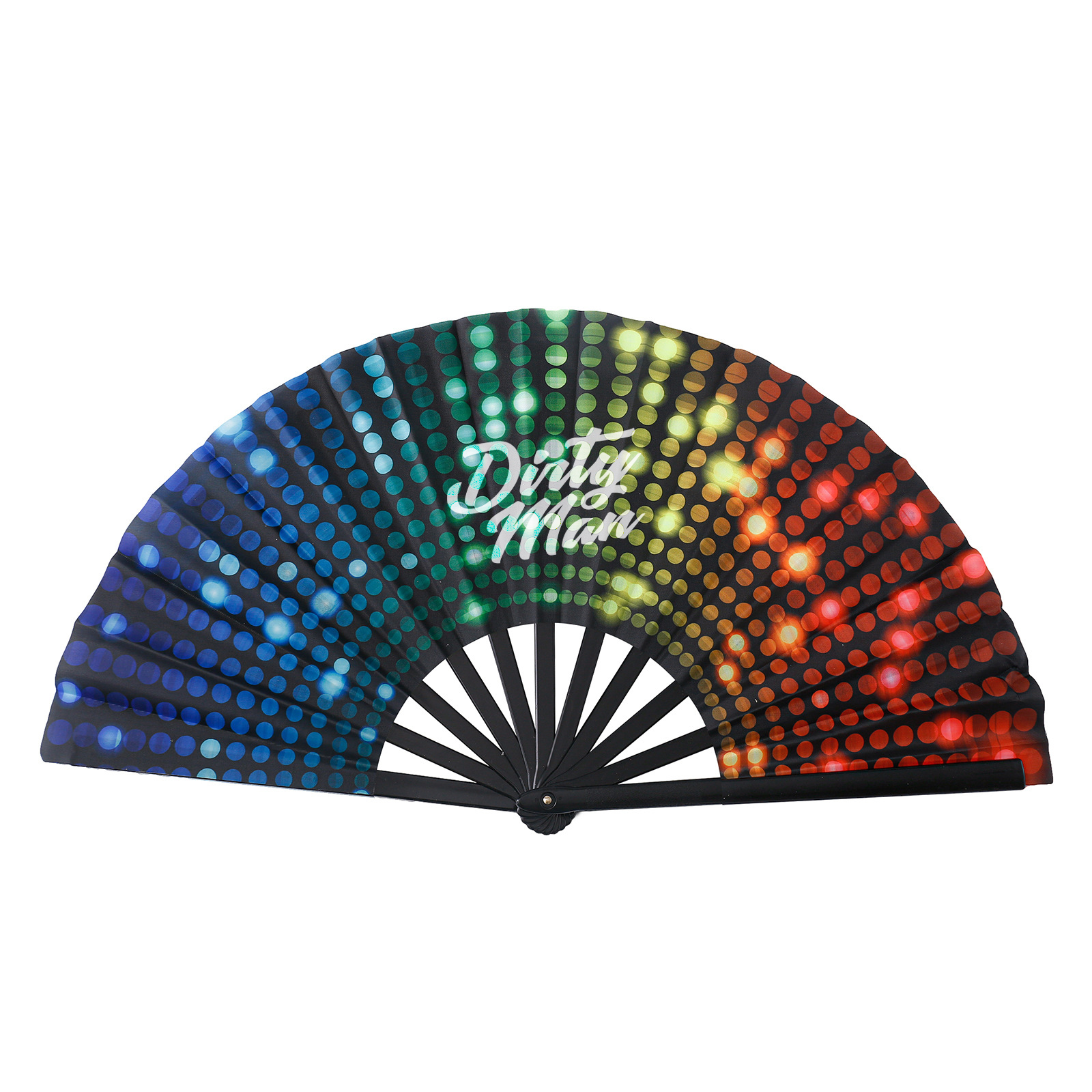 UV Glow Large Folding Hand Fan 