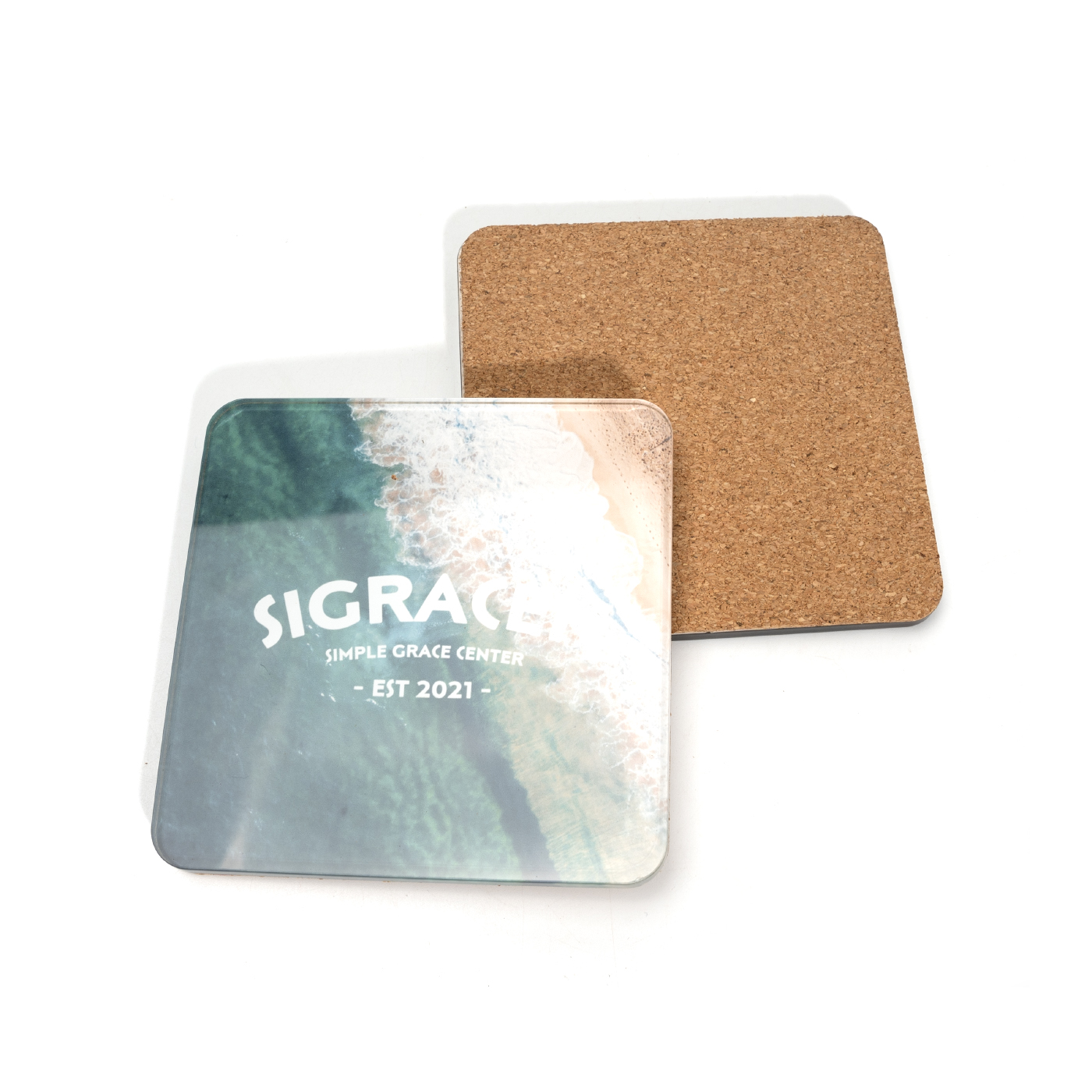Acrylic Cork Coffe Coasters Set1