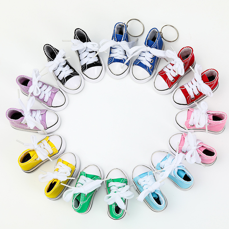 Mini Canvas Sneaker Keychain1
