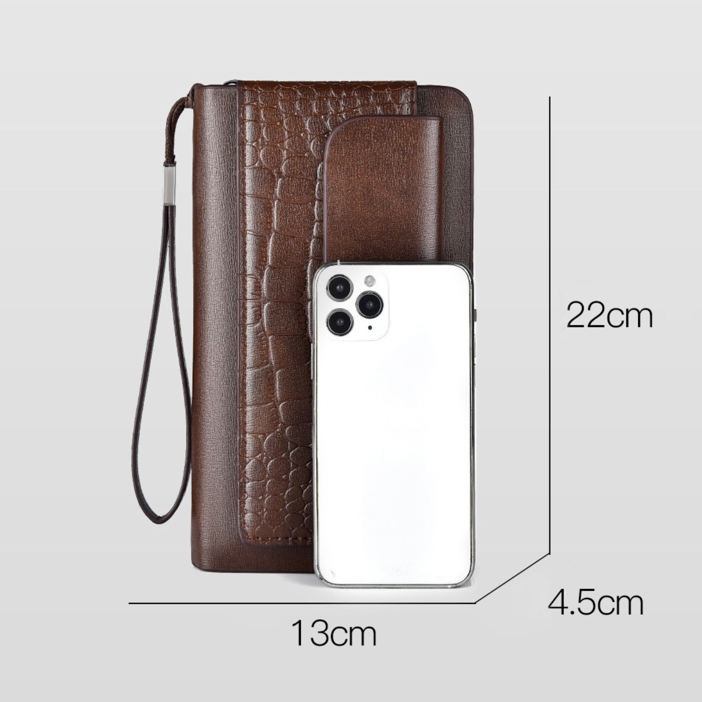 Double Zip Closure Leather Wallet3