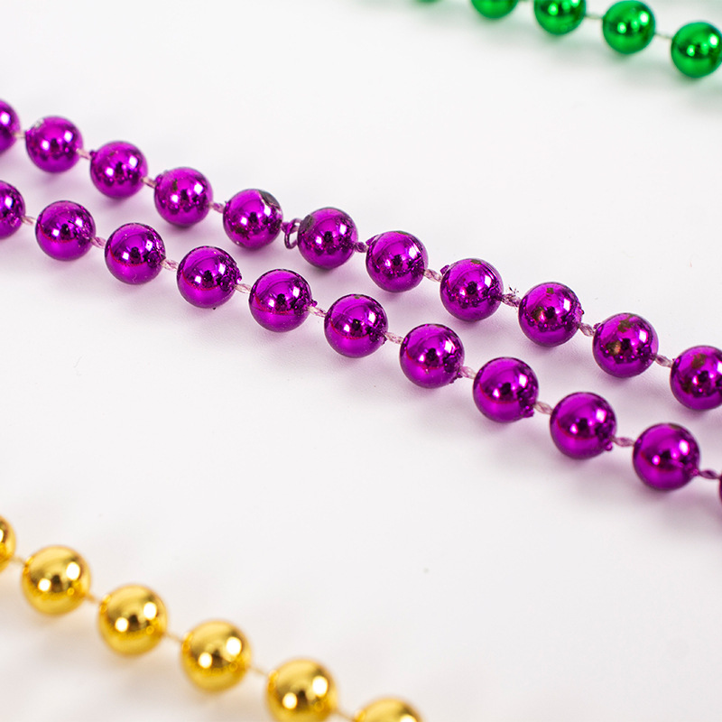 Mardi Gras Bead Necklace With Inline Medallion1