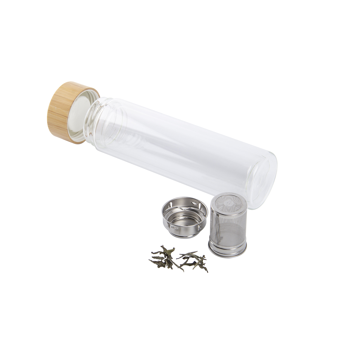 Custom Glass Water Bottle With Tea Infuser1