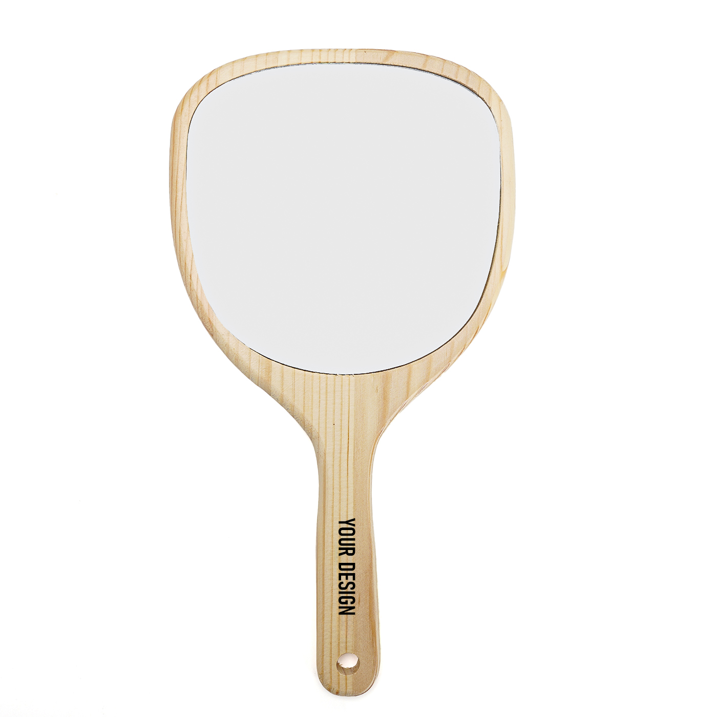 Wood Handheld Makeup Mirror 