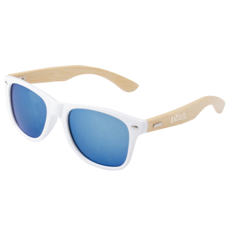 Custom Mirrored Bamboo Frame Sunglasses