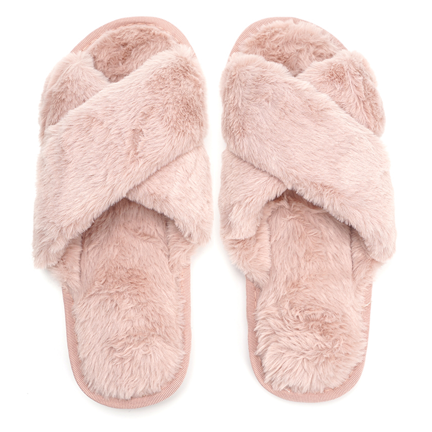 Fluffy Criss Cross Slippers1