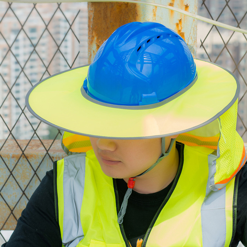 Custom Full Brim Mesh Neck Sunshade Hard Hat3