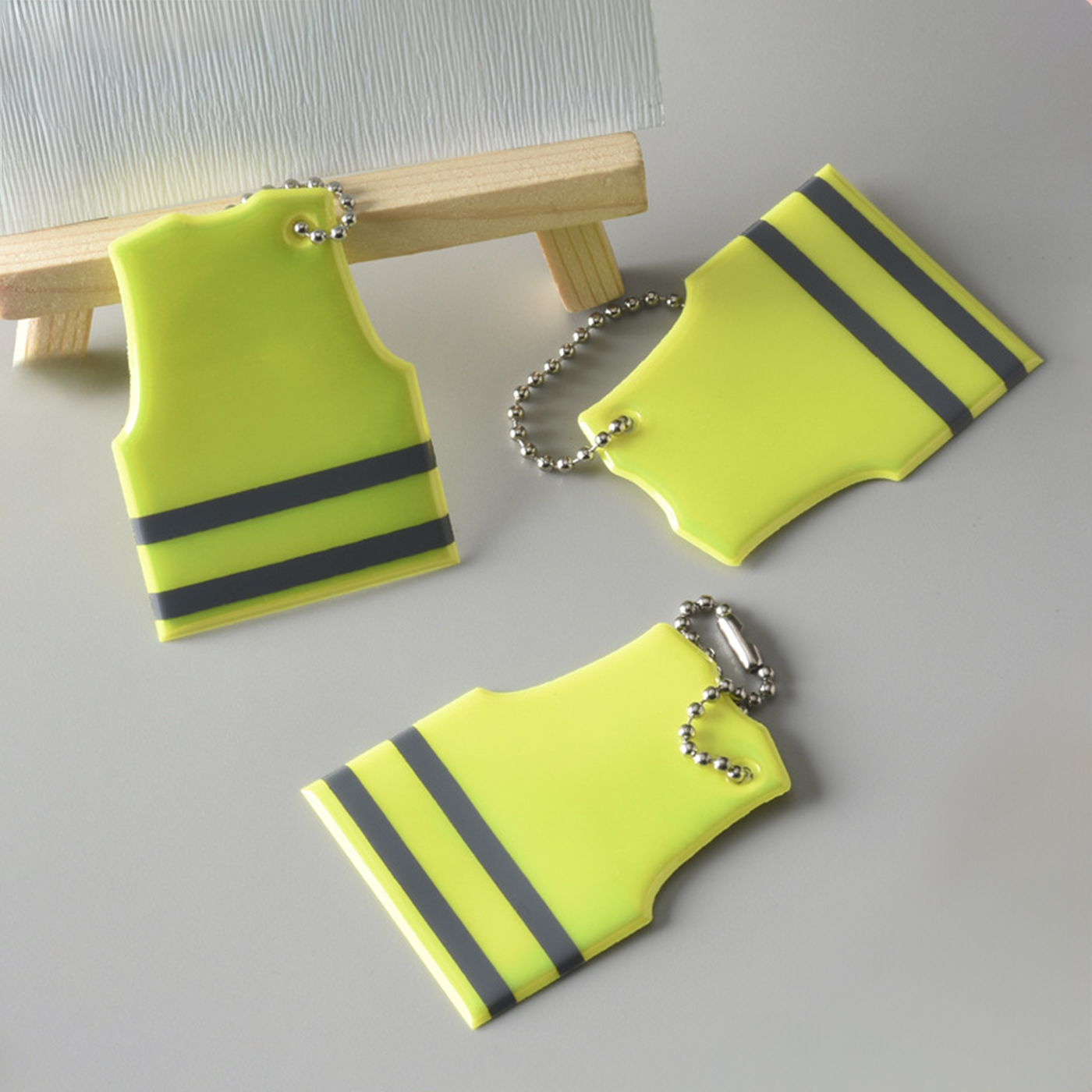 Safety Vest Shaped Reflective Keychain2
