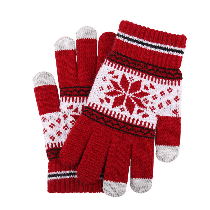 Soft Knit Touchscreen Christmas Gloves