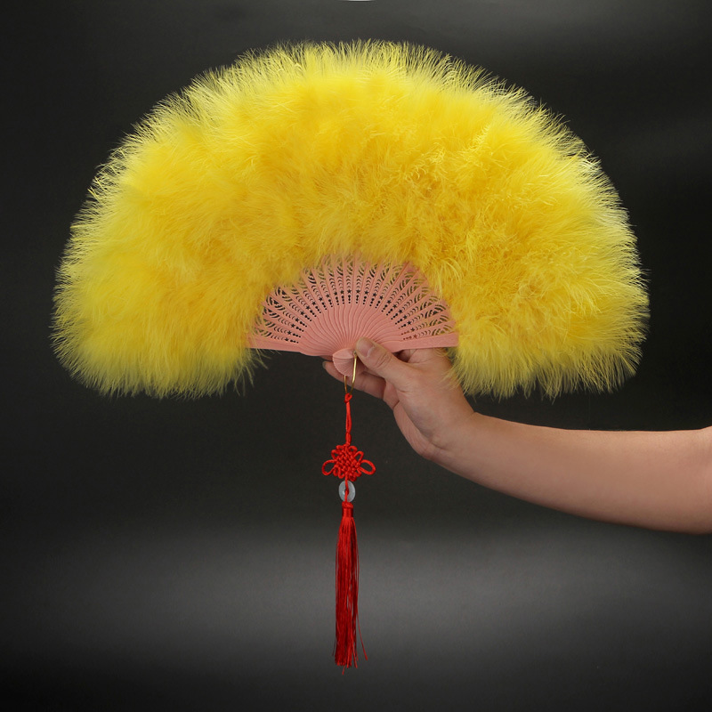 Vintage Folding Feather Fan1