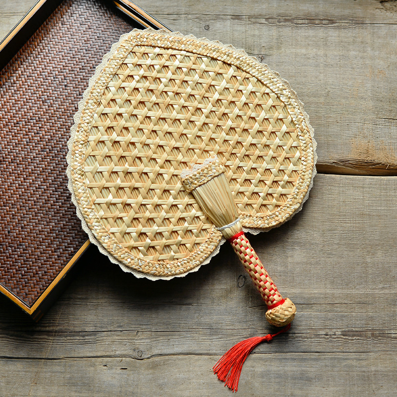 Woven Summer Fan Made From Wheat Straw1