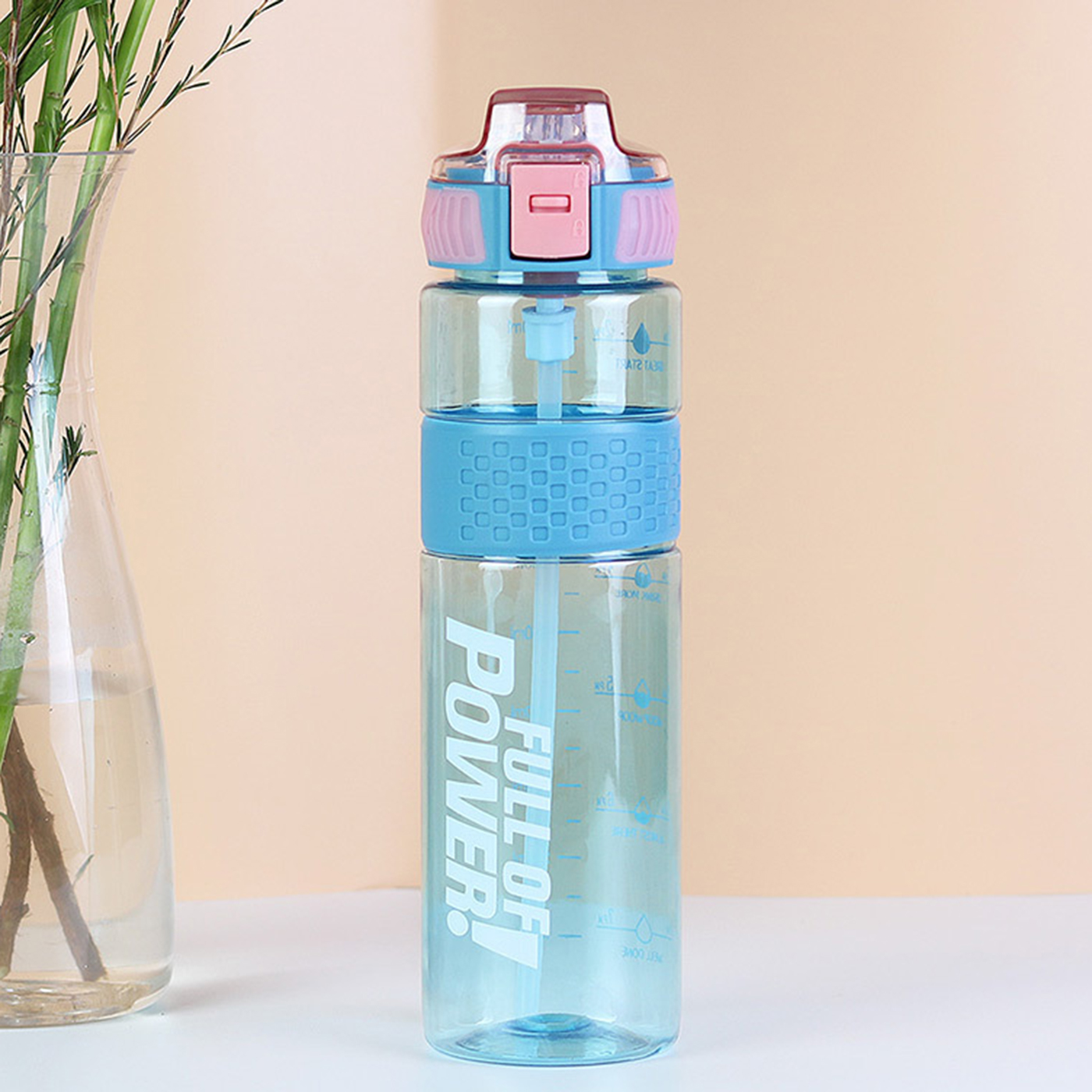 Water Bottle With Built-in Straw1