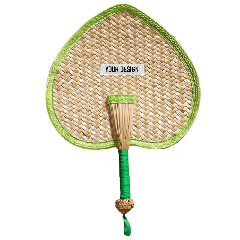 Woven Summer Fan Made From Wheat Straw