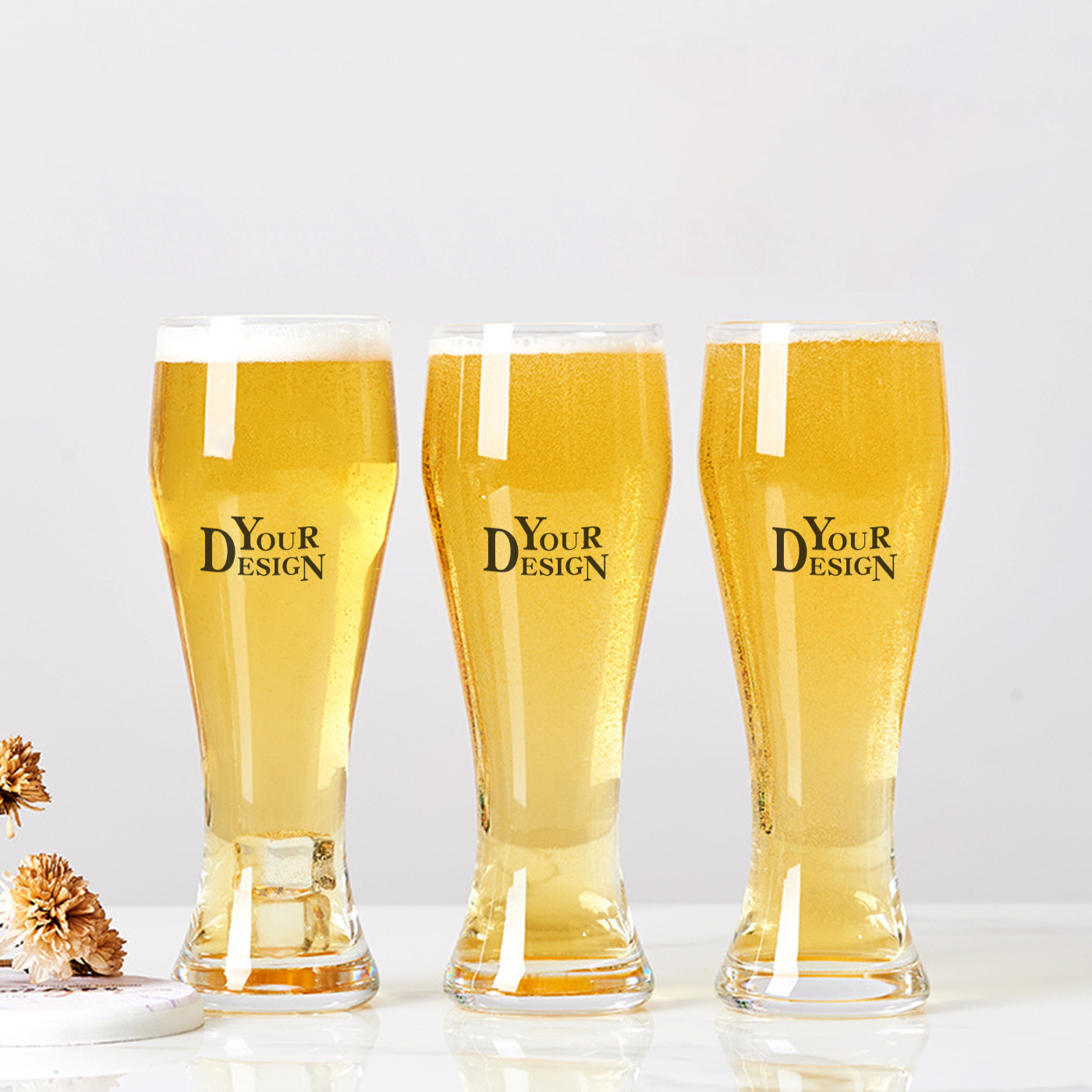 Custom Beer Glasses With Personalized Logo