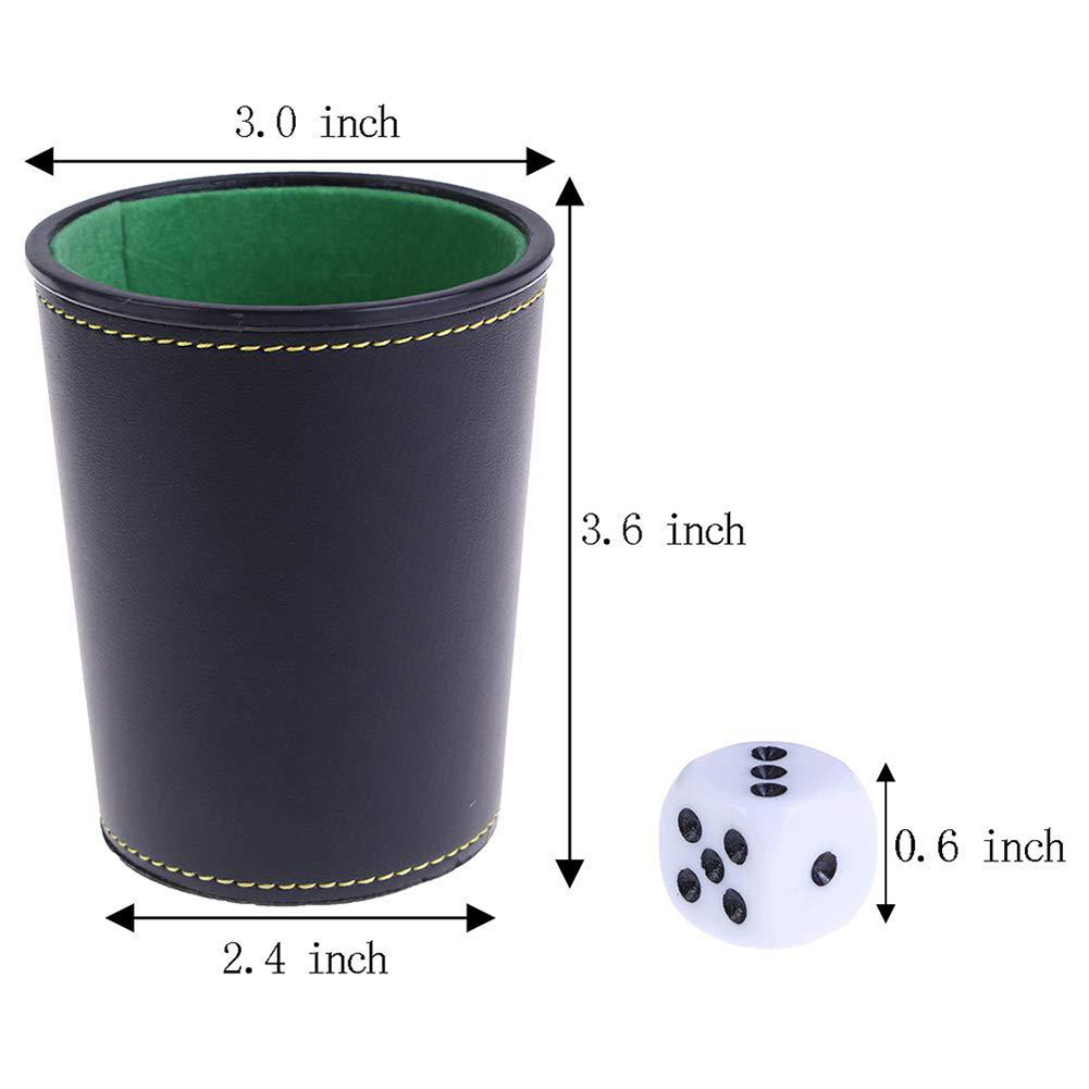 PU Leather Dice Cup Set 2