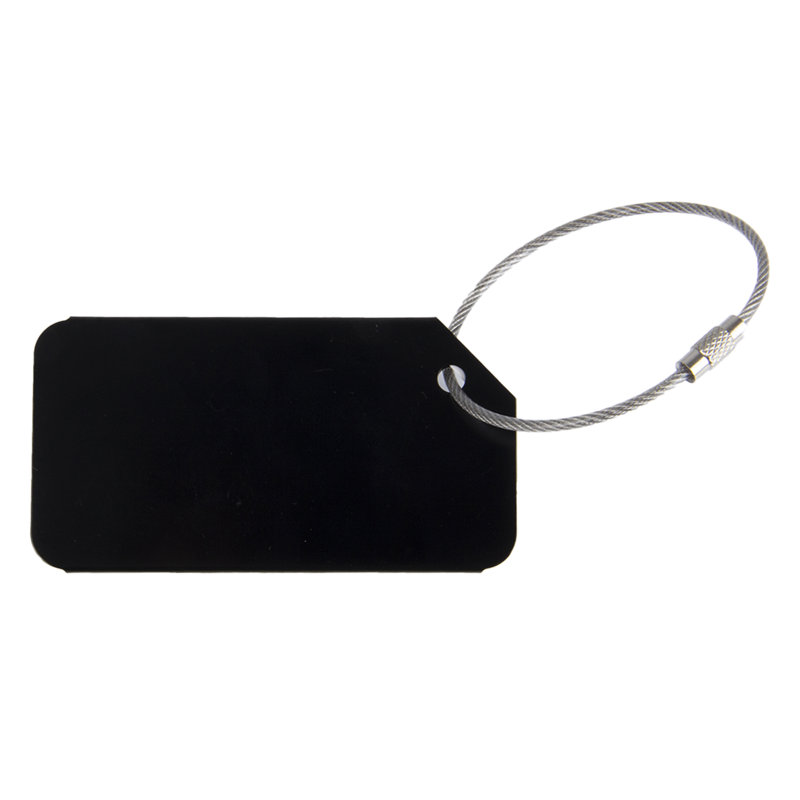Aluminum Alloy Travel Luggage Tag with Steel Cable3