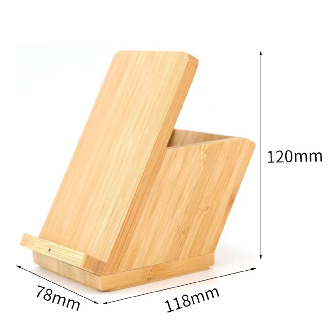 Bamboo Wireless Charger With Pen Holder2