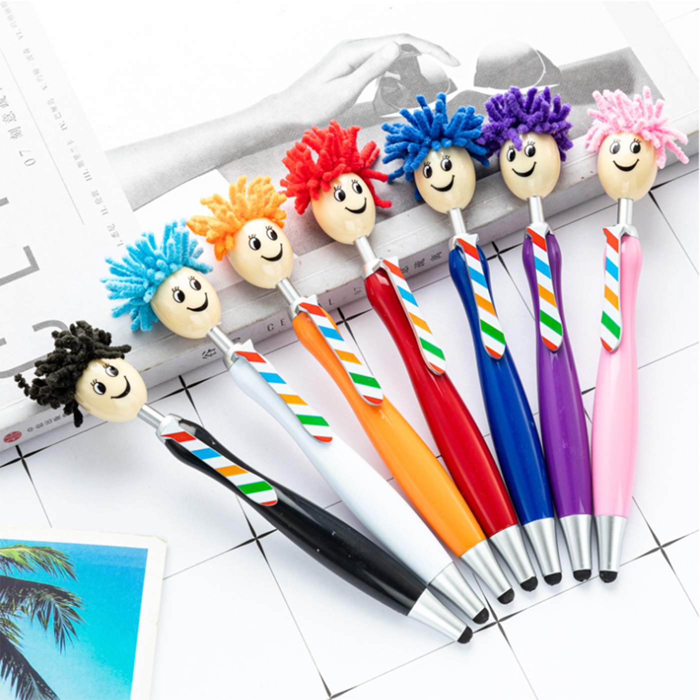 Promotional Mop Head Stylus Ballpoint Pen
