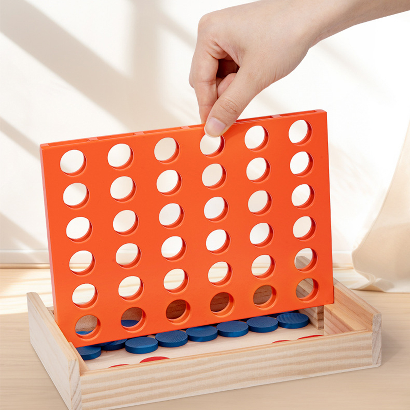 Wood 4-in-a-row Game